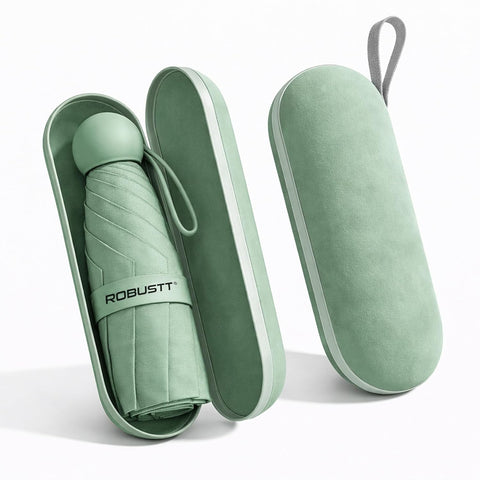 Light Green Capsule Mini Foldable Travel Umbrella