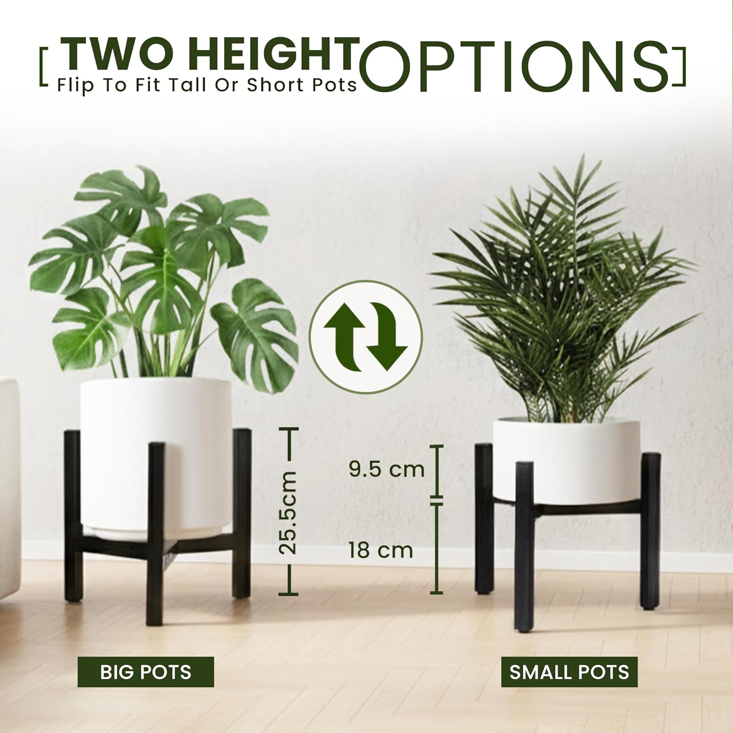 3-Leg Metal Plant Stand with two height options
