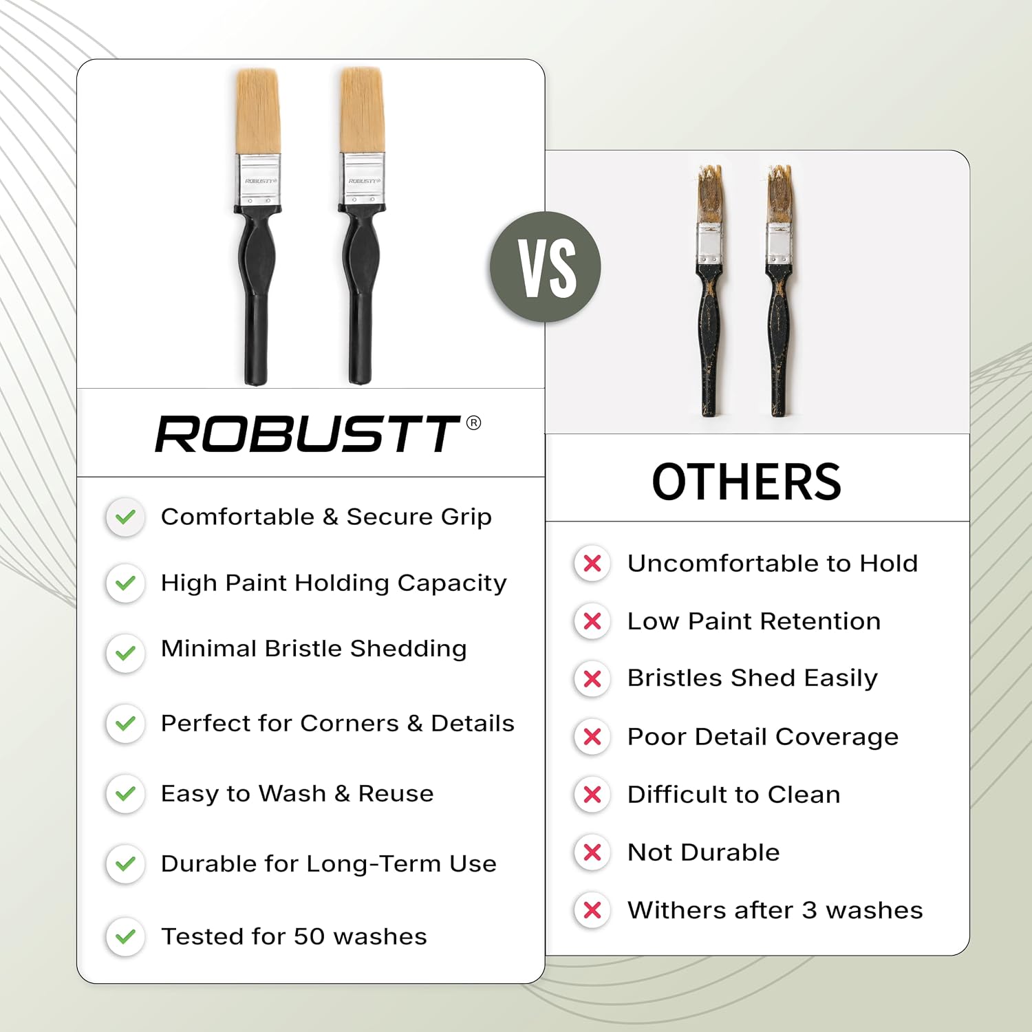 Robustt 1 inch paint rush comparision with others paint brush