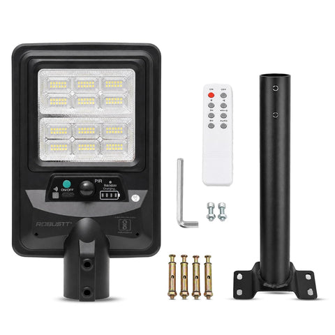 Solar LED Light for Outdoor Use | 130W & 2400 Lumens | IPX5 Water Resistant | PIR Motion Sensor & Remote Control | Solar + USB Type-C Charging