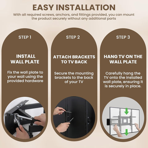 Heavy Duty Full Motion TV Wall Mount 23"-75 wth install guide
