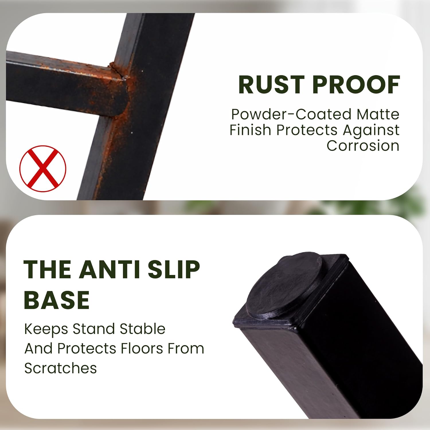 3-Leg Adjustable Metal Plant Stand with antislip base