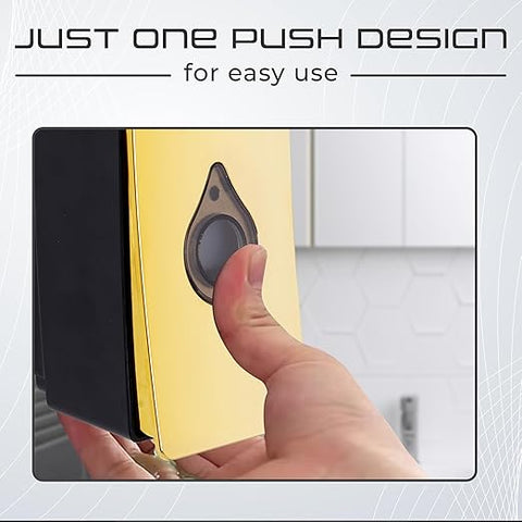 Manual Wall Mounted Liquid Soap Dispenser - Gold (200 ml) Leak-Proof, Transparent Window, Easy Installation - Ideal for Bathroom, Kitchen, Hotels, Offices