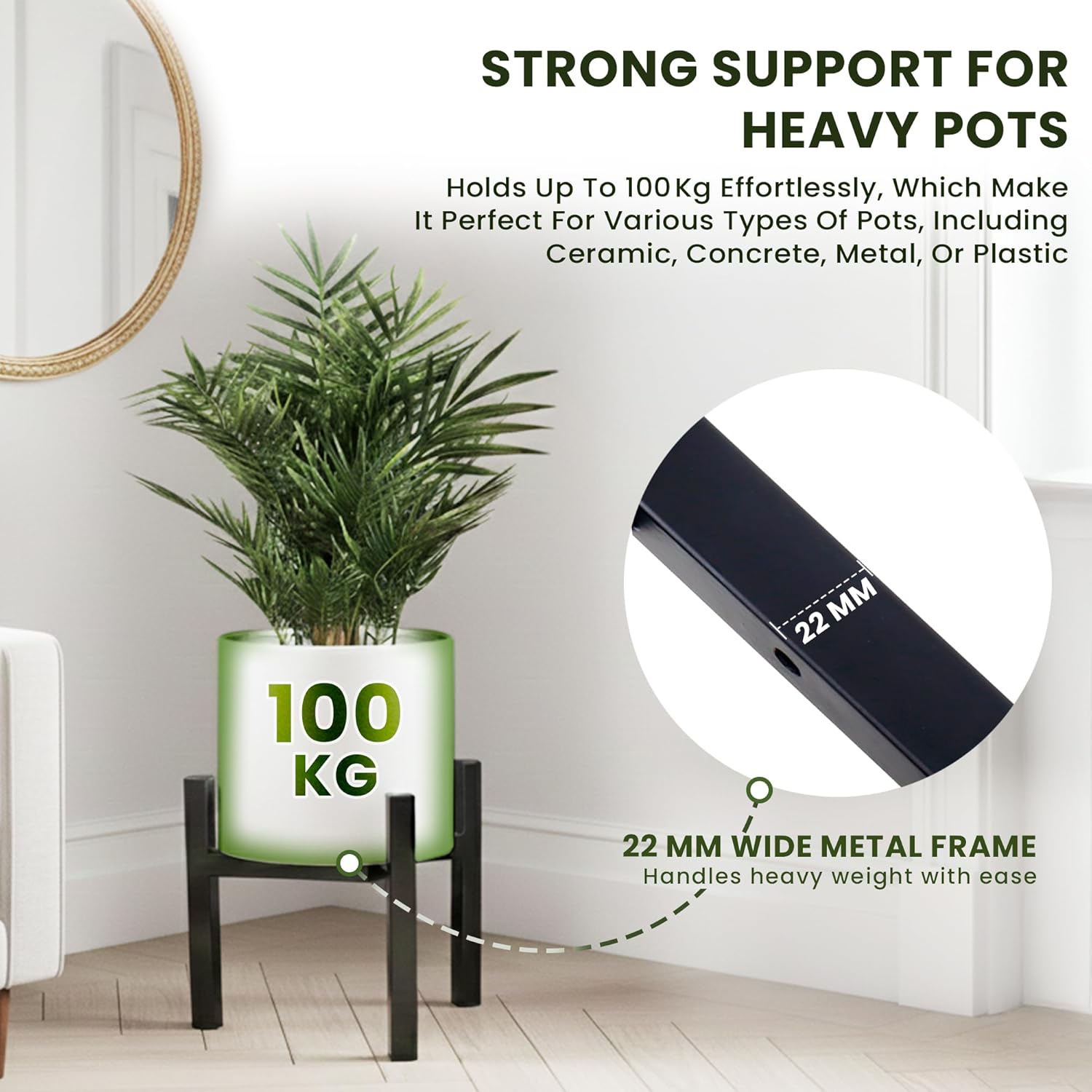 Adjustable Metal Plant Stand with 3 strong legs