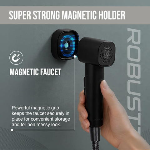 Toilet Jet Spray Gun with Pipe & Magnetic Holder | 2 Flow Health Faucet with 1.2m Hose, Anti-Rust Hand Faucet for Toilet Cleaning, Pet Washing & Basin Use | Kink Resistant Jet Spray Pipe