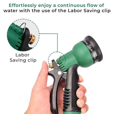 ROOTS & LEAF Garden Hose Spray Gun with 8 Adjustable Patterns, Hands-Free Lock, and Durable ABS Material | Ideal for Car Washing, Pet Cleaning, and Garden Watering