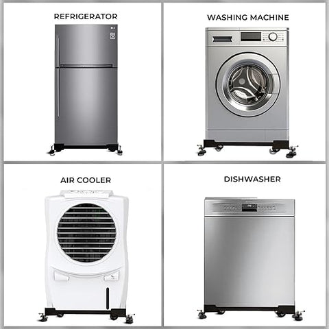 Robustt Washing Machine Stand- Adjustable Metal Trolley with Wheels for Home with 4 Anti Vibration Rubber Grips- Stands upto 160 Kg Weight, Also Suitable for Dishwasher, Air Cooler