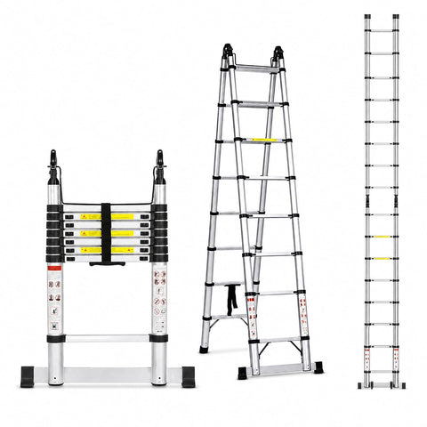 A-Type Telescopic Ladder | EN131 Certified | Heavy-Duty Portable & Compact Folding | Safety Lock Mechanism for Home & Outdoor Use | 2 Years Warranty