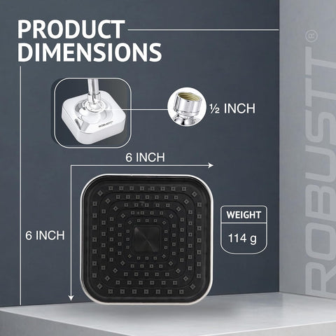 Dimensions of robustt 6 inch shower head 