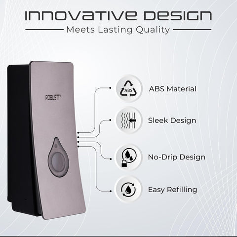 Manual Wall Mounted Liquid Soap Dispenser - Grey (200 ml) Leak-Proof, Transparent Window, Easy Installation - Ideal for Bathroom, Kitchen, Hotels, Offices