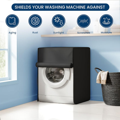 Robustt Waterproof Front Load Fully Automatic Washing Machine Cover for 6 kg, 6.5 kg, 7kg & 7.5 kg - 60 x 60 x 86 Cms