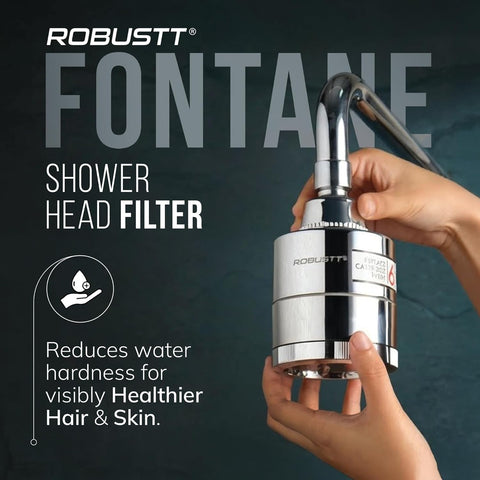 Fontane Shower Filter With Showerhead | 3.3” Diameter | 15 Stage Hard Water Softener For Shower And Home | Reduces Hair Fall & Skin Dryness | Removes Chlorine, Impurities & Bad Odor