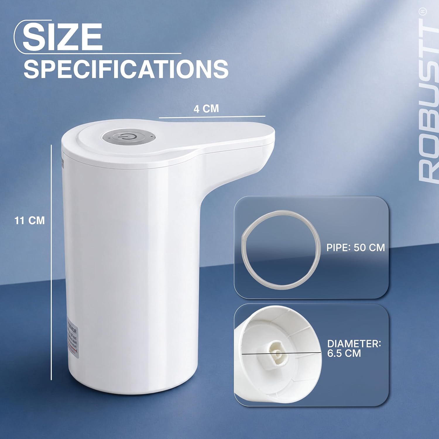 Robustt water dispenser size chart