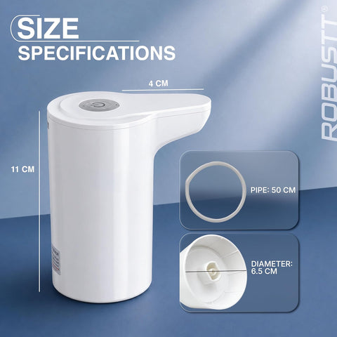 Robustt water dispenser size chart
