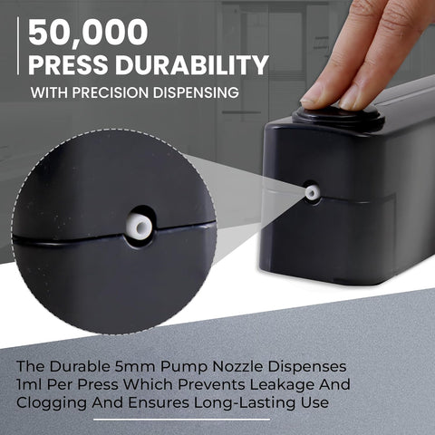 Robustt Stylish Wall Mounted Liquid Soap Dispenser 360ML - with 2 Adhesive Hooks | Easy Installation for Bathroom & Kitchen - Durable ABS Material, Sleek Design