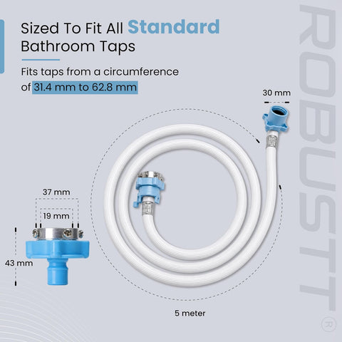 Robustt Inlet pipe 3 meter length compatible with all bathroom taps