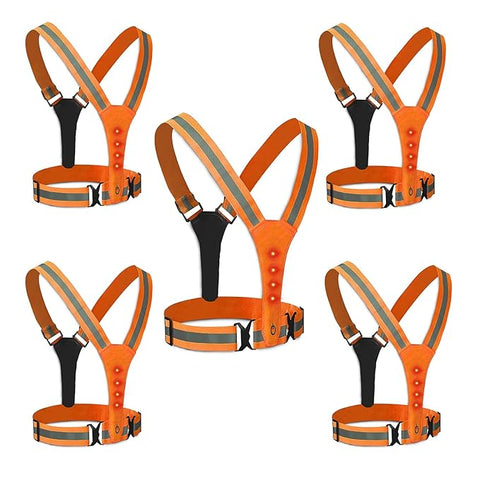 Robustt LED Reflective Vest - USB Rechargeable Running Gear Night Light up Vest Safety Gear Adjustable Elastic Night Running LED VEST