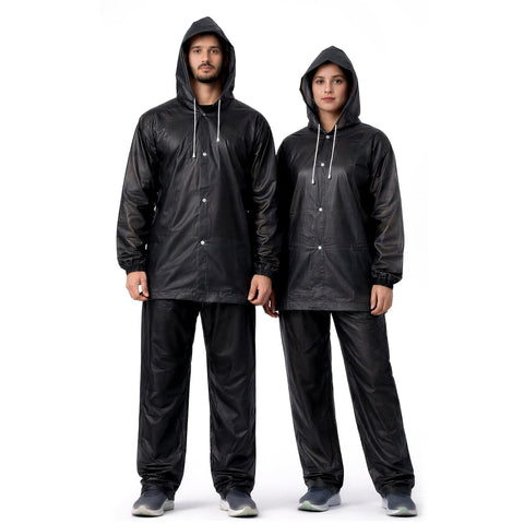 Unisex Black EVA Rainsuit Jacket & Pant Set