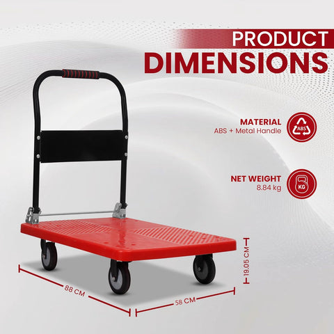 Dimesnsions of Heavy-Duty Foldable Platform Trolley