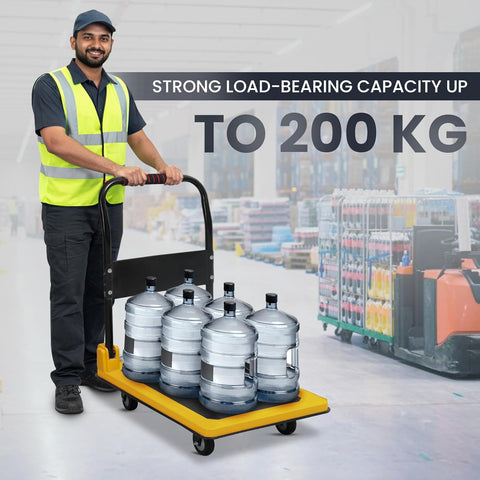 Yellow trolley holds up to 200 kg
