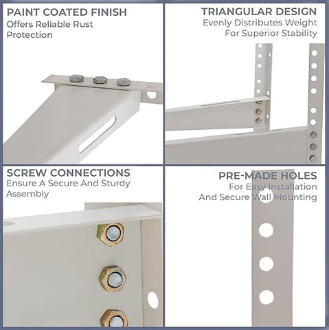 Robustt Heavy Duty AC stand | Rust Proof Iron Air Conditioner Outdoor Unit Mounting Bracket, Supports upto 150kg weight | Air Conditioner Stand Comes with Necessary Wall Fittings
