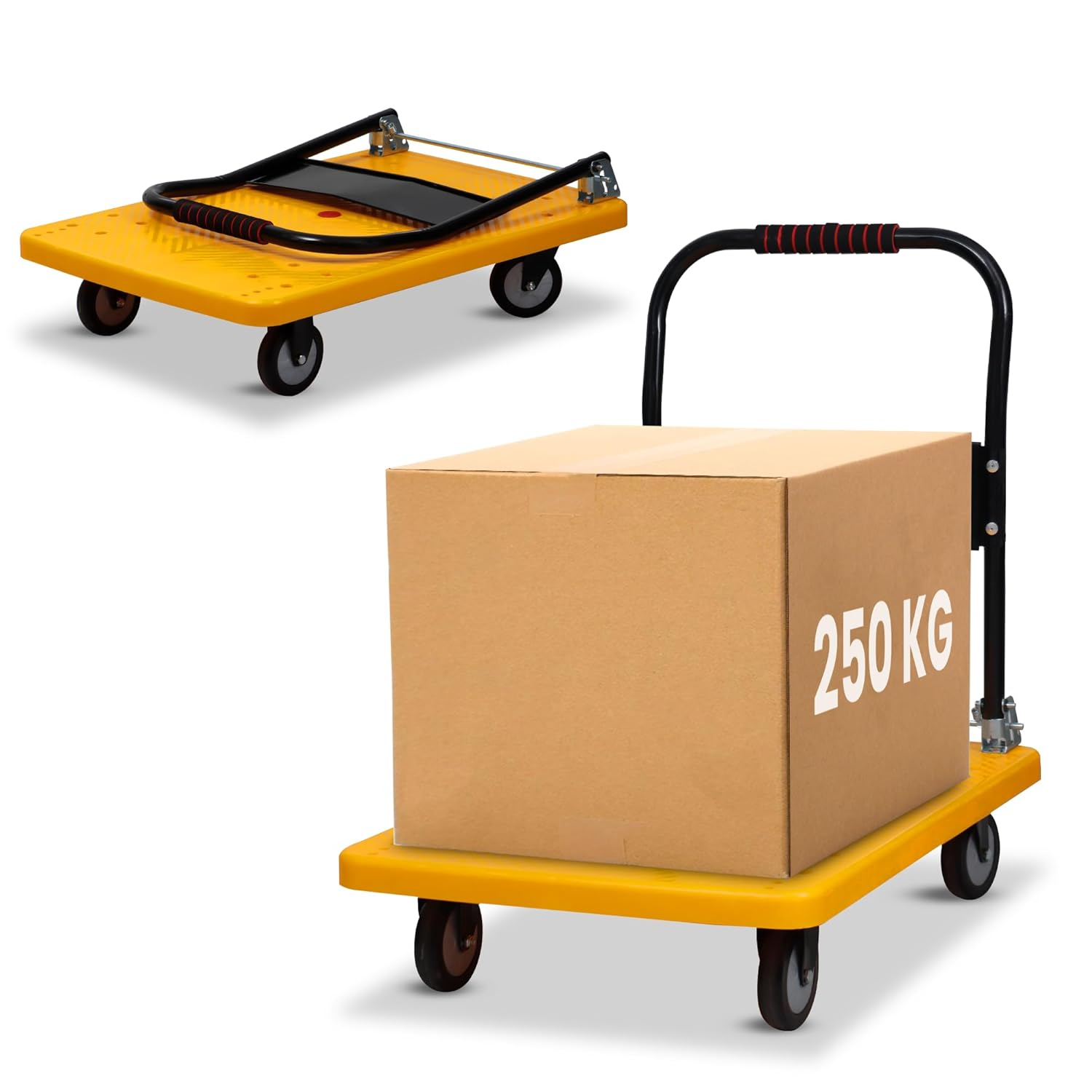 Yellow Foldable Platform Trolley