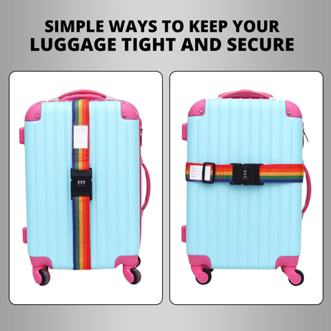 Robustt Luggage Belt with Lock | Heavy Duty Material | TSA Approved Combination Lock | Adjustable Travel Belt For Suitcase | Fashionable Design