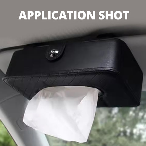 Robustt Car Tissue Box Holder | High Quality PU Material | Universal Fit | Reusable Tissue Box Holder for Car | Waterproof and Odorless | Easy To Install | Easy To Clean