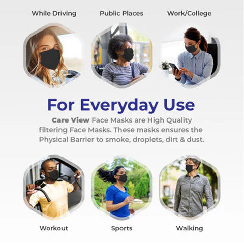 Careview 3 Ply Disposable Surgical Face Mask Box, 3 Layer Filtration with Nose Bridge Clip