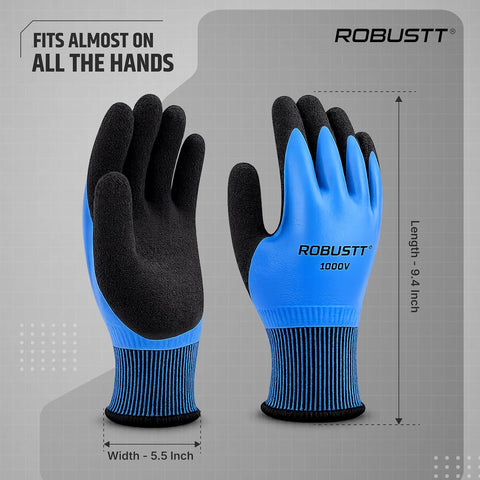 Robustt Safety electric gloves with length of 9.4 inch & width 5.5 inch