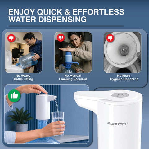 Enjoy quick & effortless water dispensing with Robustt electric water dispensing