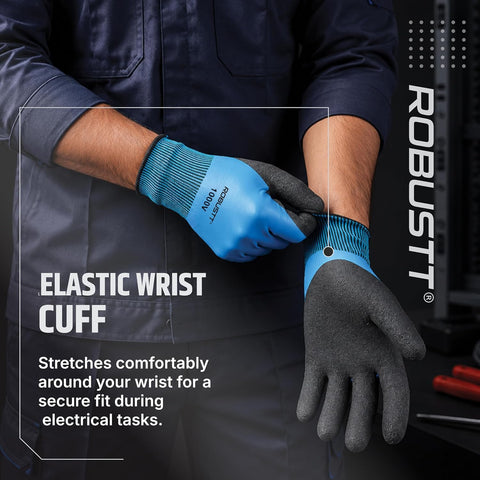 Robustt safety gloves with electric wrist cuff