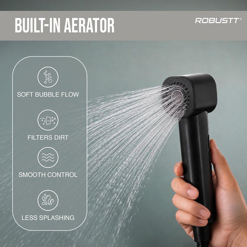 Toilet Jet Spray Gun with Pipe & Magnetic Holder | 2 Flow Health Faucet with 1.2m Hose, Anti-Rust Hand Faucet for Toilet Cleaning, Pet Washing & Basin Use | Kink Resistant Jet Spray Pipe
