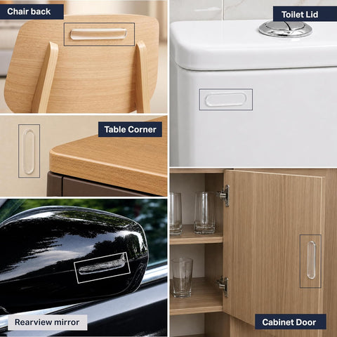 10 Pcs Silicone 2.36 Inch Wall Protector Bumper Pads from Door | Transparent Waterproof, No Residue Door Silencer Bumper Stickers | Noise-Dampening Stickers for Cabinet Doors & Furniture