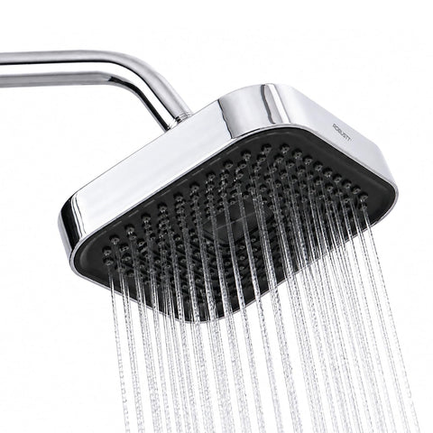 6 Inch Single Flow Overhead Shower Head for Bathroom With 7.8” Shower arm | 360° Rotatable Neck | Anti-Rust Chrome Finish ABS Body | Anti-Clog Easy Clean Silicone Nozzles bath shower