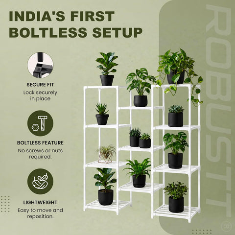 Heavy duty 11 Tier Metal Plant Stand with boltless feature and light weight