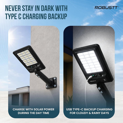Solar LED Light 300W for Outdoor Use | PIR Motion Sensor & Remote Control | 6000 Lumens | 6500K Cool White