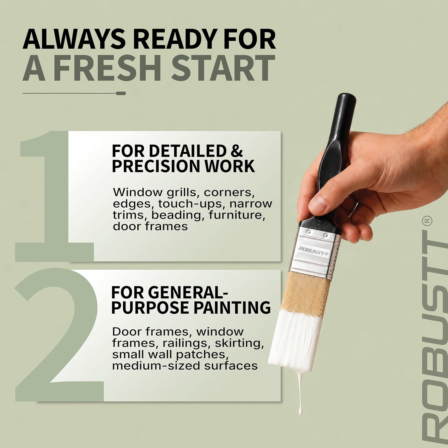 Robustt paint brush suitable for detailed & Precision work