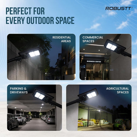 Solar LED Light for Outdoor Use | 130W & 2400 Lumens | IPX5 Water Resistant | PIR Motion Sensor & Remote Control | Solar + USB Type-C Charging