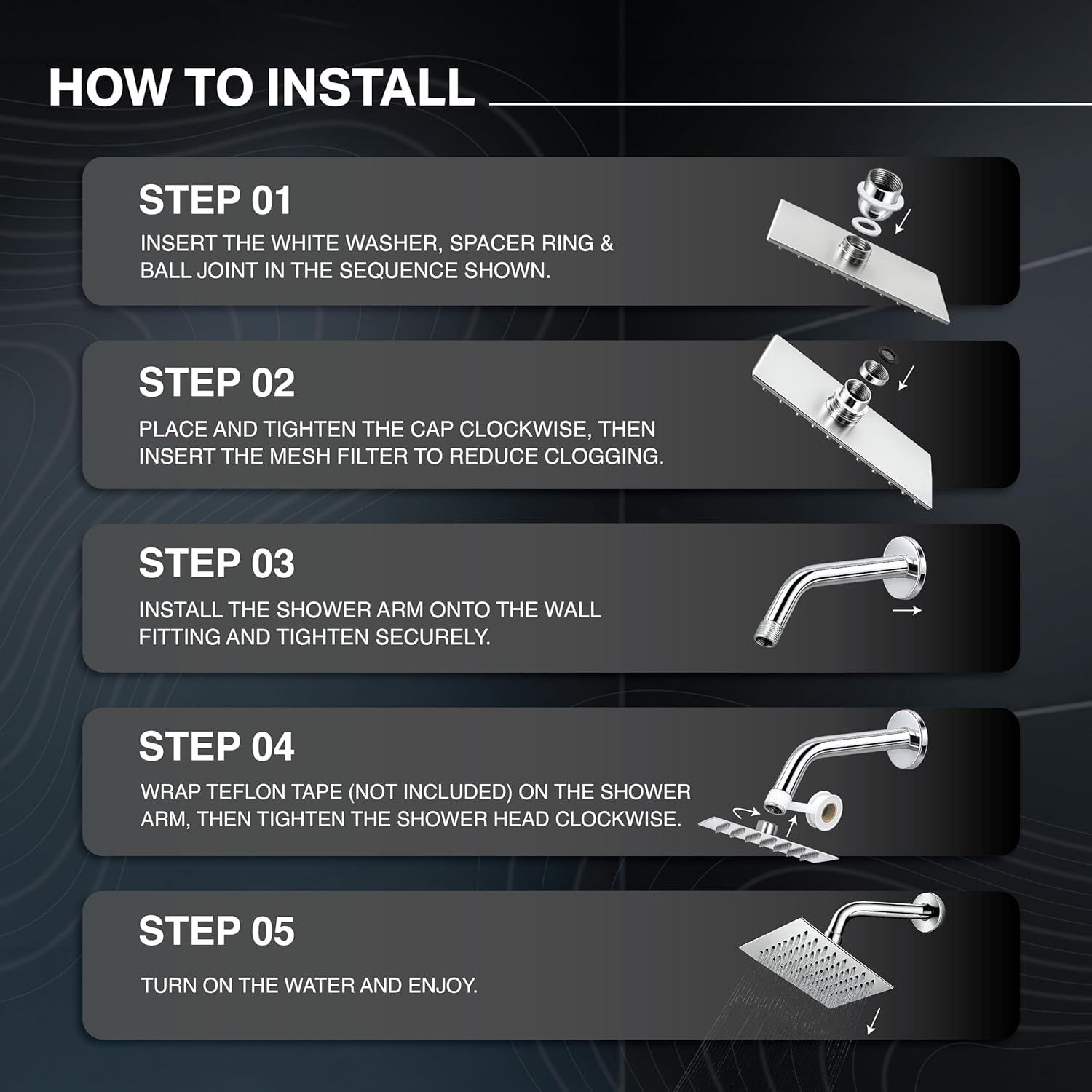 How to install shower head