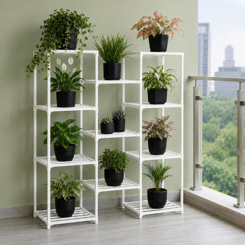 Heavy duty 11 Tier Metal Plant Stand with Powder-Coated Iron. Supports Up to 190 kg with Rust-Resistant.  Use it at Outdoor Balcony, Garden & Terrace
