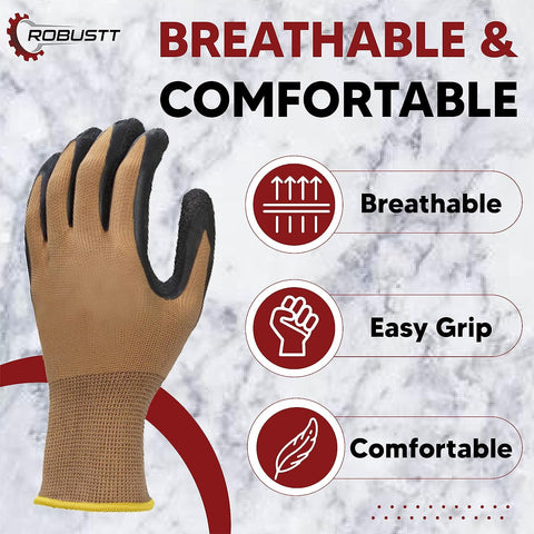 Robustt Nylon Nitrile Coated Industrial Safety Hand Gloves Anti-Cut, Cut Resistant, Heat Resistant, Industrial Use, For Finger and Hand Protection