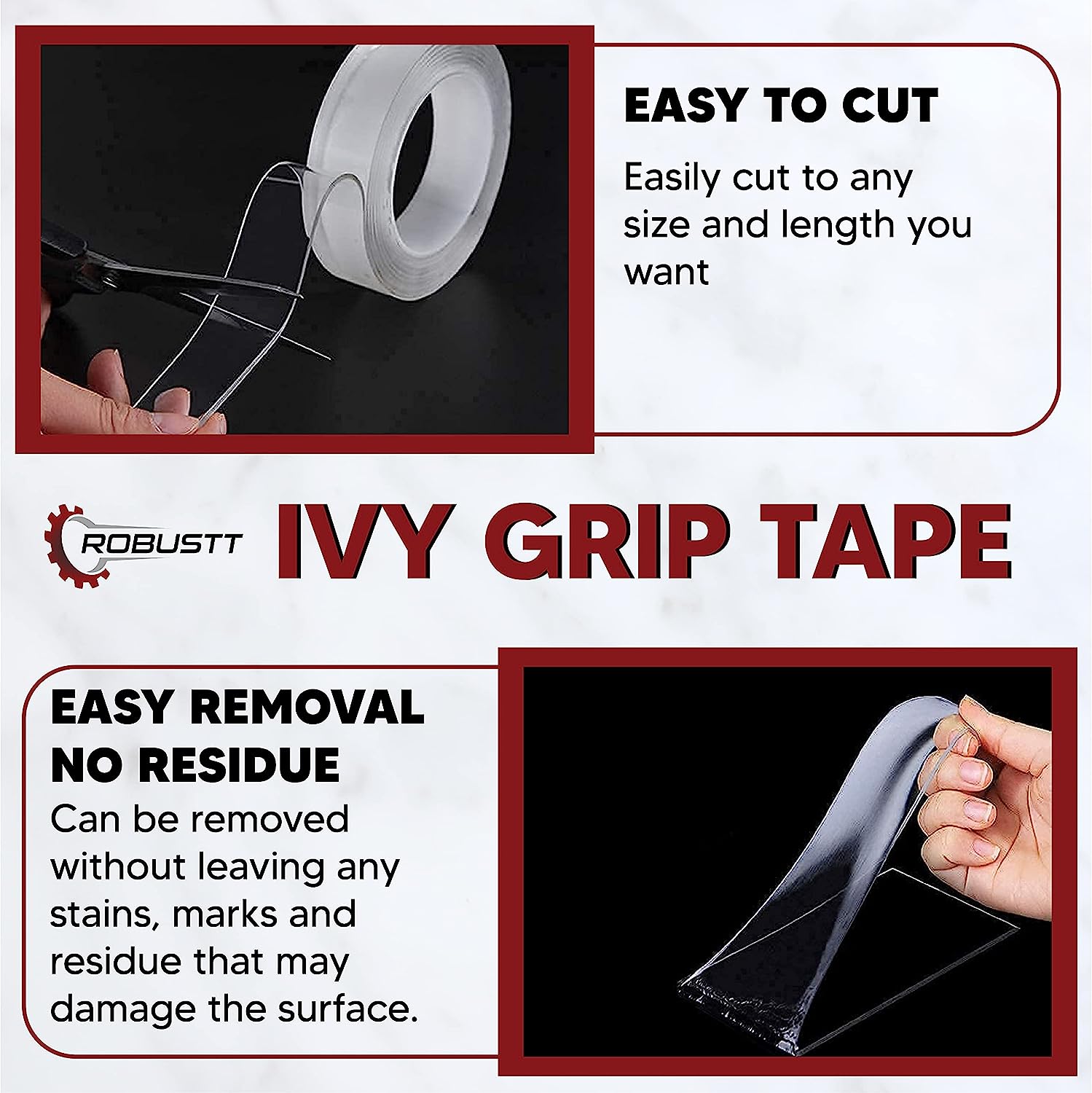 Ivy Grip Nano Tape – Reusable and Washable Double-Sided Tape