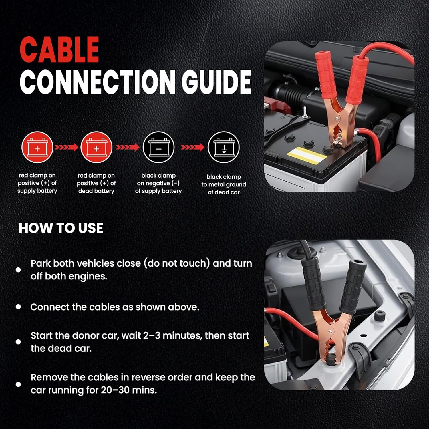 How to use Heavy Duty Jumper Cables for Car Battery