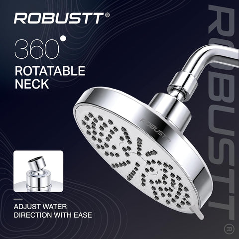 Robustt Shower head with 360 degree rotatable neck and adjustable water direction