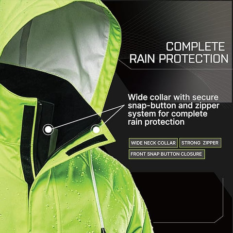 Pongee Rain Suit Jacket with wide collar and zipper