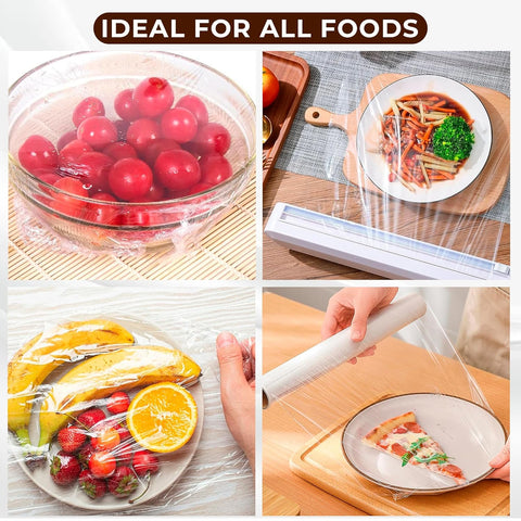 Robustt Bio Food Wrap Cling Film for Food Wrapping| 100 m ×12”| Keeps Food Fresh Eco-Friendly Transparent Wrapping roll | Ideal Cling Film for Food Wrapping