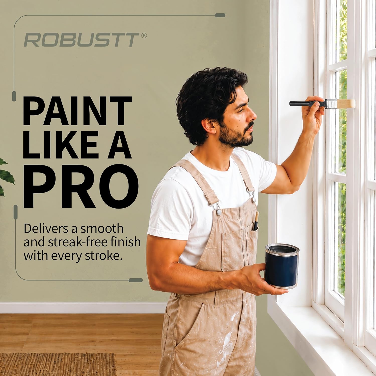 Robustt Paint Brush Set with Soft Bristles for Wall Painting, Doors & Windows 