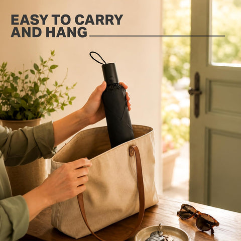 Wind Resistant Waterproof Umbrella - Black | Auto Open & Close Mechanism | Lightweight & Compact | Heavy Duty | Travel- Friendly