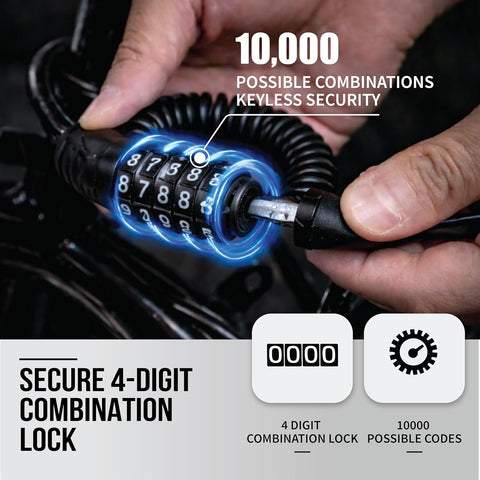 Anti-Theft Cable Lock with 4-Digit combination lock
